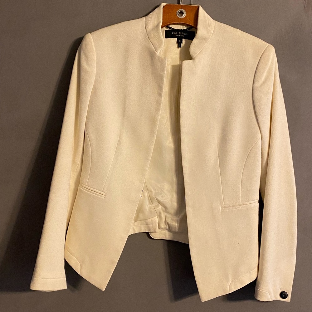 Rag & Bone Fitted Cream Blazer